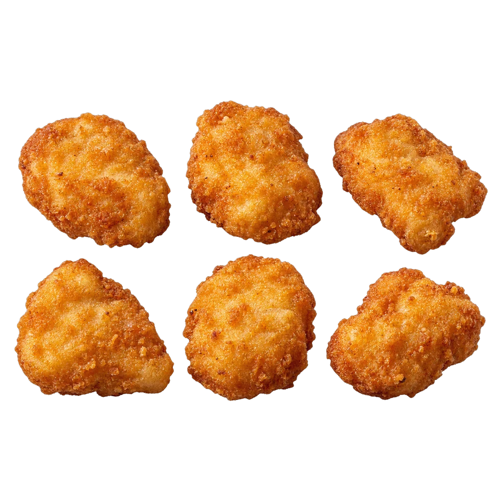 Menú 8 · 6 nuggets con patatas o ensalada y bebida